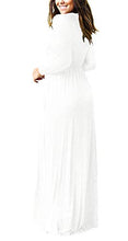 Load image into Gallery viewer, Women's Long Sleeve Loose Plain Maxi Dresses Casual Long Dresses with Pockets(White,Medium)