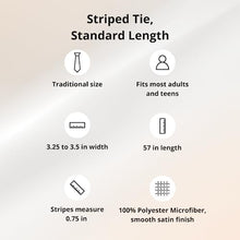 Load image into Gallery viewer, tiemart Striped Tie (Black and Gold)