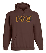 Load image into Gallery viewer, Iota Phi Theta Twill Letter Hoody Brown Medium