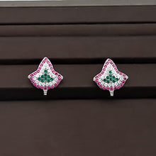 Load image into Gallery viewer, CENWA Pink and Green Leaf Zircon Earrings Sorority Gifts Paraphernalia Graduation Jewelry (Leaf Zircon Earrings)