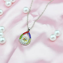 Load image into Gallery viewer, Order of The Eastern Star Sorority Gift OES Bracelet Necklace Sorority Bracelet OES Symbol Jewelry for Women Girls (Necklace)