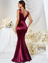 Load image into Gallery viewer, Women's Vintage Sleeveless Bodycon Crew Neck Ball Gowns and Evening Party Long Dress Burgundy S