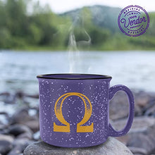 Load image into Gallery viewer, Omega Psi Phi Official Vendor - 15 oz Coffee/Tea Campfire Mug - Fraternity Paraphernalia