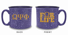 Load image into Gallery viewer, Bad Bananas BBGreek Omega Psi Phi Official Vendor - 15 oz Coffee/Tea Campfire Mug - Omega For Life - Fraternity Paraphernalia