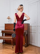 Load image into Gallery viewer, Women's Vintage Sleeveless Bodycon Crew Neck Ball Gowns and Evening Party Long Dress Burgundy S