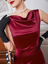 Load image into Gallery viewer, Women's Vintage Sleeveless Bodycon Crew Neck Ball Gowns and Evening Party Long Dress Burgundy S