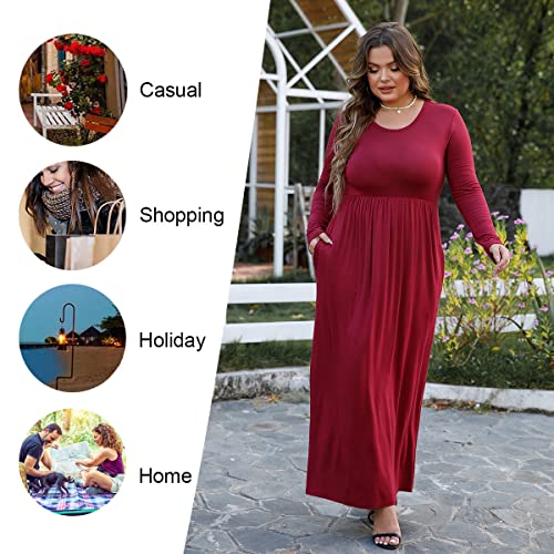Women's XL-6XL Long Sleeve Casual Plus Size Maxi Loungewear Dresses wi RITUALISTIC GIFTS Women's XL-6XL Long Sleeve Casual Plus Size Maxi Loungewear Dresses wi RITUALISTIC GIFTS