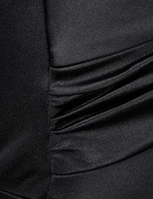 Load image into Gallery viewer, Black Maxi Dress Sleeveless 1950s Retro V Neck Plain Satin Maxi Long Formal Gowns and Evening Dresses for Women XL