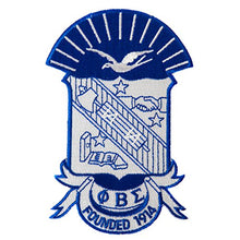 Load image into Gallery viewer, Phi Beta Sigma Fraternity 4.85 inch Embroidered Appliqué Sew or Iron On Greek Blazer Jacket Pants Bag Sigma (4.85 Crest Patch) Multicolored