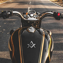 Load image into Gallery viewer, 2 Pack 2.75" Chrome Plated Masonic Car Emblem Mason Square and Compasses Auto Truck Motorcycle Decal Gift Accessories