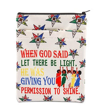 Load image into Gallery viewer, Order of The Eastern Star Gift Book Sleeve OES Sorority Gift for Sistar Sisterhood Gift OES Symbol Book Cover (Permission to Shine BS)