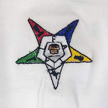 Load image into Gallery viewer, Order of the Eastern Star Hand Embroidered Cotton White Masonic Gloves