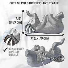 Load image into Gallery viewer, Elephant Statue, Silver Elephant Décor - Delta Sigma Theta Sorority Paraphernalia – Elephant Figurines with Trunk up - Elephant Nursery Decor - Elephant Gifts for Women