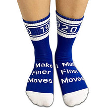 Load image into Gallery viewer, Sorority Socks Blue 1920 I Make Finer Moves Sorority Sister Gift (Finer Moves) 2 PAIR