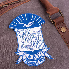 Load image into Gallery viewer, Phi Beta Sigma Fraternity 4.85 inch Embroidered Appliqué Sew or Iron On Greek Blazer Jacket Pants Bag Sigma (4.85 Crest Patch) Multicolored