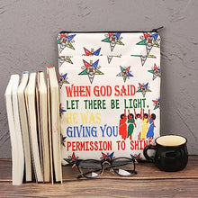 Load image into Gallery viewer, Order of The Eastern Star Gift Book Sleeve OES Sorority Gift for Sistar Sisterhood Gift OES Symbol Book Cover (Permission to Shine BS)