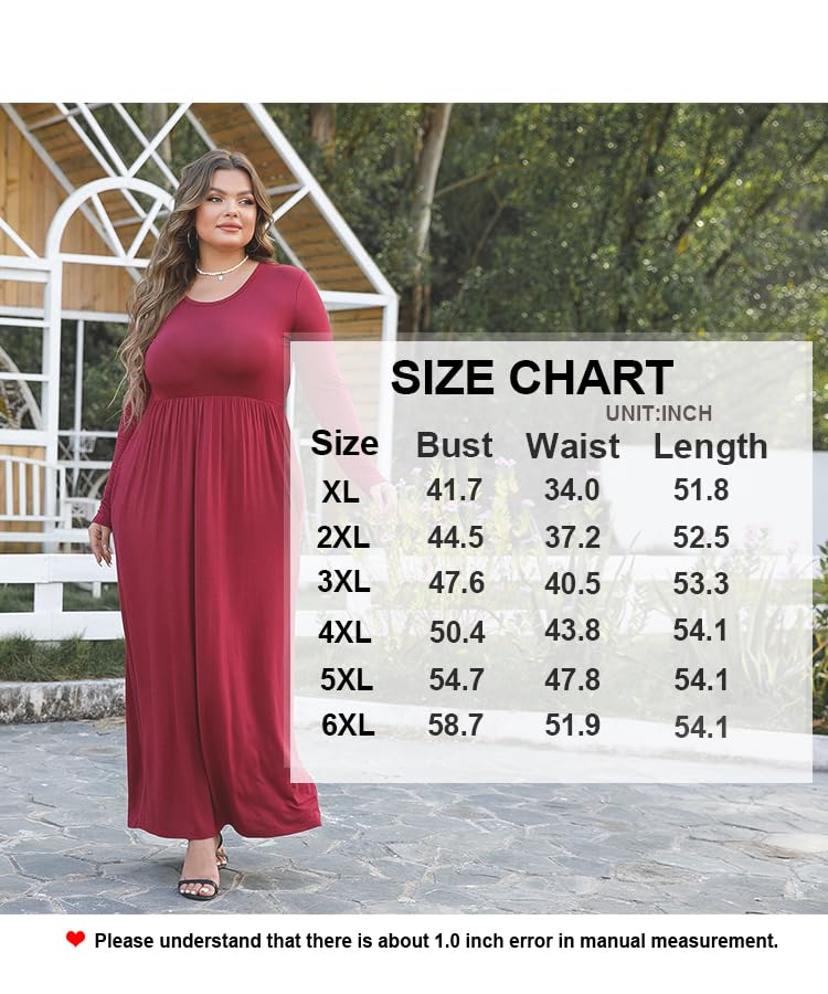 Women's XL-6XL Long Sleeve Casual Plus Size Maxi Loungewear Dresses wi RITUALISTIC GIFTS Women's XL-6XL Long Sleeve Casual Plus Size Maxi Loungewear Dresses wi RITUALISTIC GIFTS