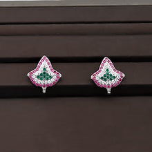 Load image into Gallery viewer, CENWA Pink and Green Leaf Zircon Earrings Sorority Gifts Paraphernalia Graduation Jewelry (Leaf Zircon Earrings)
