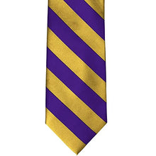 Load image into Gallery viewer, Purple &amp; Gold Striped Tie (Dark Purple and Gold) Omega Psi Phi Tie
