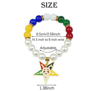 OES Sorority Paraphernalia Gift Order of The Eastern Star Bracelet Necklace OES Bracelet Jewelry for Women Girls (OES Bracelet)