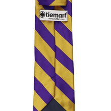 Load image into Gallery viewer, Purple &amp; Gold Striped Tie (Dark Purple and Gold) Omega Psi Phi Tie
