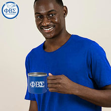 Load image into Gallery viewer, Phi Beta Sigma Official Vendor - 14 oz Travel Coffee Mug - Insulated Stainless Steel Coffee Tumbler - Greek Letters - Shield - Fraternity Paraphernalia
