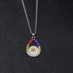 Order of The Eastern Star Sorority Gift OES Bracelet Necklace Sorority Bracelet OES Symbol Jewelry for Women Girls (Necklace)
