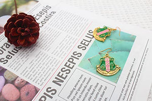 Akash AKA Earrings for Women Girls Sorority Gift Jewerly Dangling Earrings with Pink Gift Box, One Size