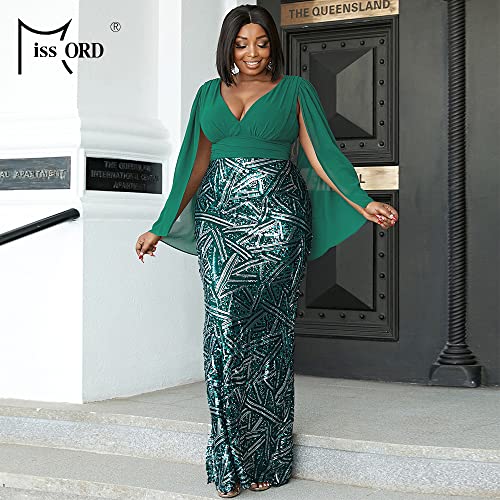 Women's Plus Size Chiffon Tulle V Neck Cloak Sleeve Formal Maxi Dress, RITUALISTIC GIFTS Women's Plus Size Chiffon Tulle V Neck Cloak Sleeve Formal Maxi Dress, RITUALISTIC GIFTS