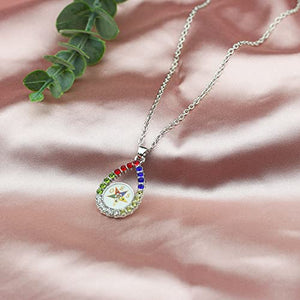Order of The Eastern Star Sorority Gift OES Bracelet Necklace Sorority Bracelet OES Symbol Jewelry for Women Girls (Necklace)