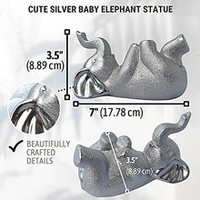 Load image into Gallery viewer, Elephant Statue, Silver Elephant Décor - Delta Sigma Theta Sorority Paraphernalia – Elephant Figurines with Trunk up - Elephant Nursery Decor - Elephant Gifts for Women
